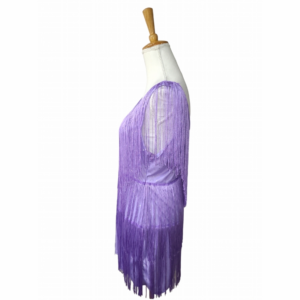 Elegant Purple Fringe Dress - Picture 7 of 13